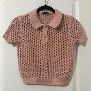 Vintage American Apparel crochet polo